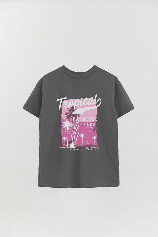 REMERA OVER ESTAMPADA TROPICAL C