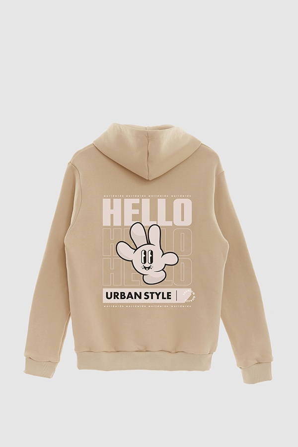 HOODIE ESTAMPADO CARTOON ILLUSTRATION HELLO