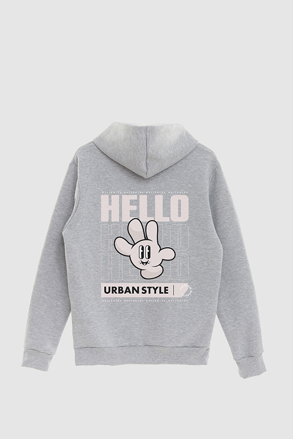 HOODIE ESTAMPADO CARTOON ILLUSTRATION HELLO