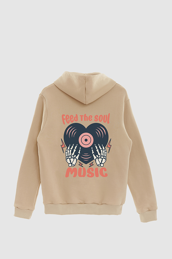 HOODIE ESTAMPADO CARTOON ILLUSTRATION FEED THE SOUL MUSIC