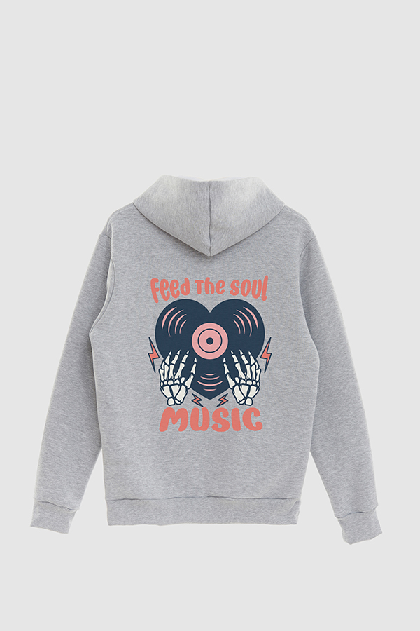 HOODIE ESTAMPADO CARTOON ILLUSTRATION FEED THE SOUL MUSIC