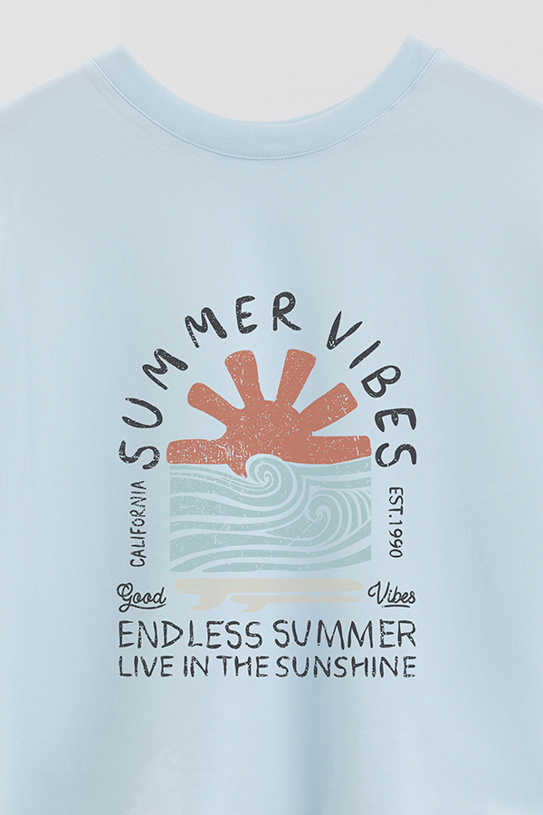 REMERA CROP ESTAMPADA SUMMER VIBES