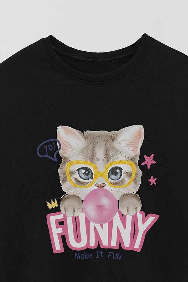 BUZO CREWNECK RUSTICO KITTY DREAMS FUNNY