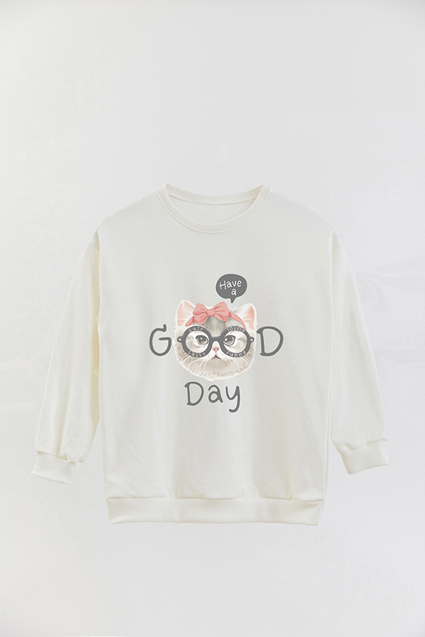 BUZO CREWNECK RUSTICO KITTY DREAMS GOOD DAY