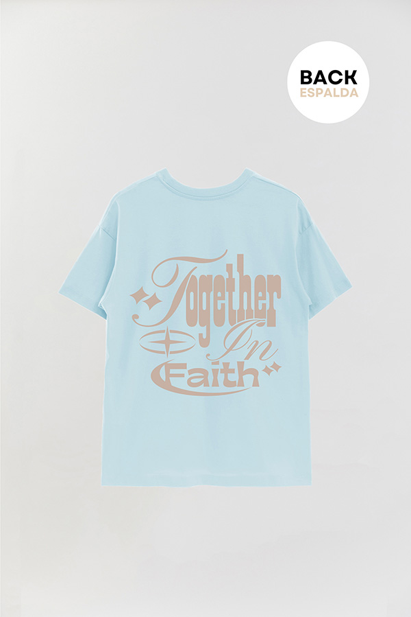 REMERA OVER ESTAMPADA UNISEX ESPALDA TOGETHER