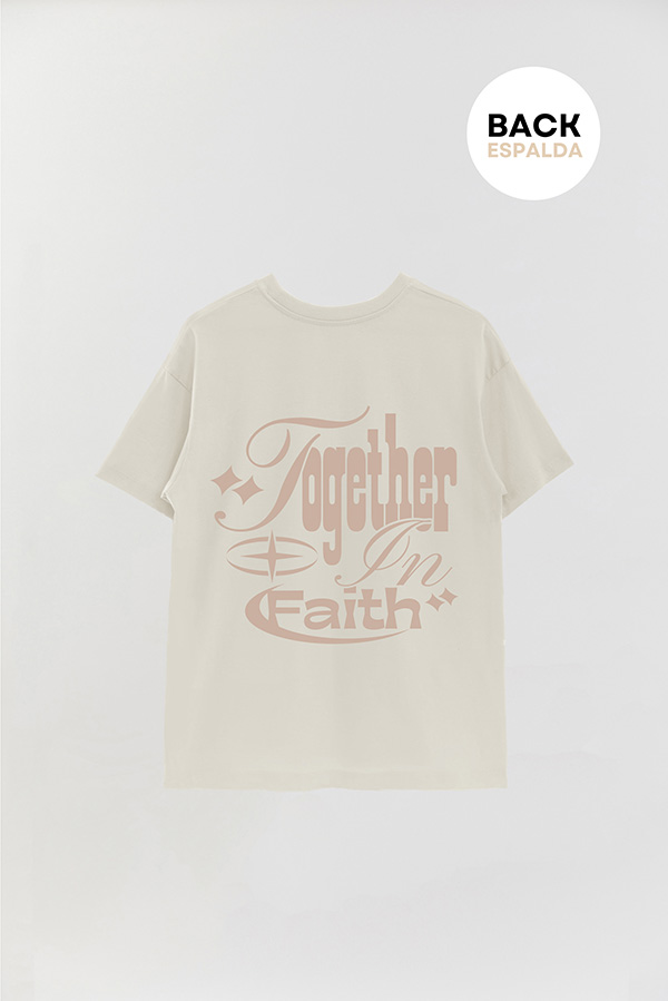 REMERA OVER ESTAMPADA UNISEX ESPALDA TOGETHER