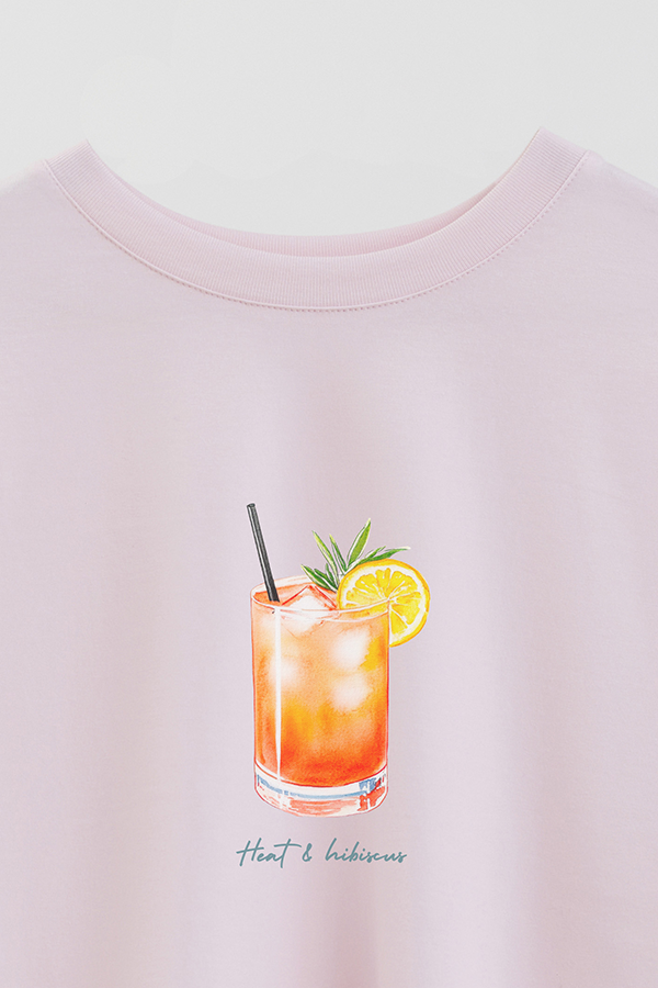 REMERA CROP ESTAMPADA COASTAL HEAT HIBISCUS