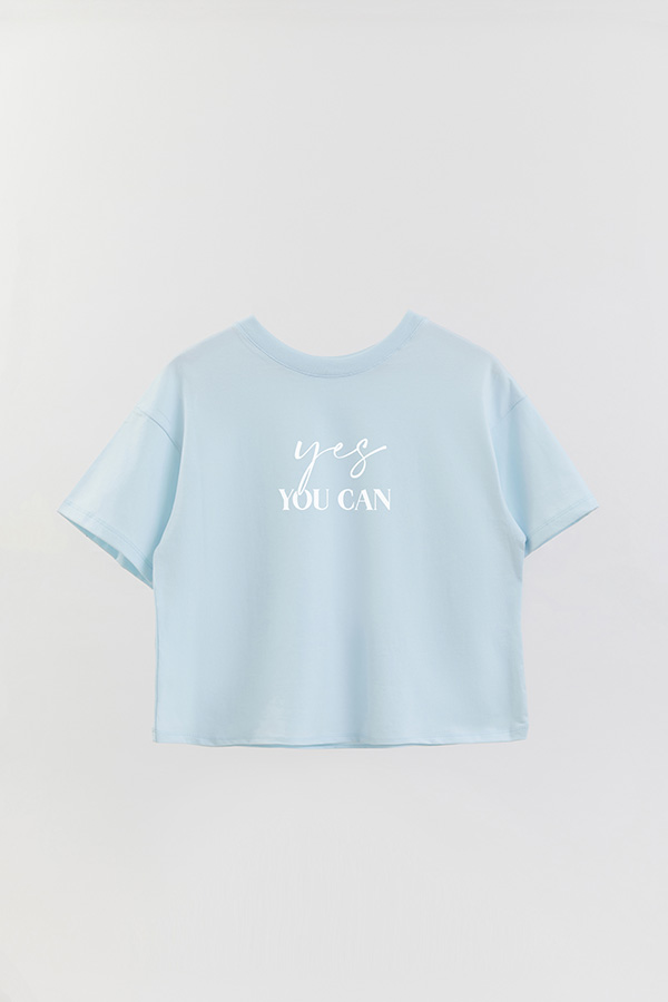 REMERA CROP ESTAMPADA ML YES YOU CAN