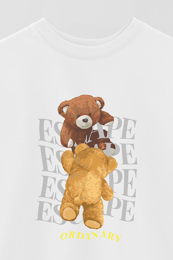 REMERA OVER ESTAMPADA UNISEX TEDDY ESCAPE