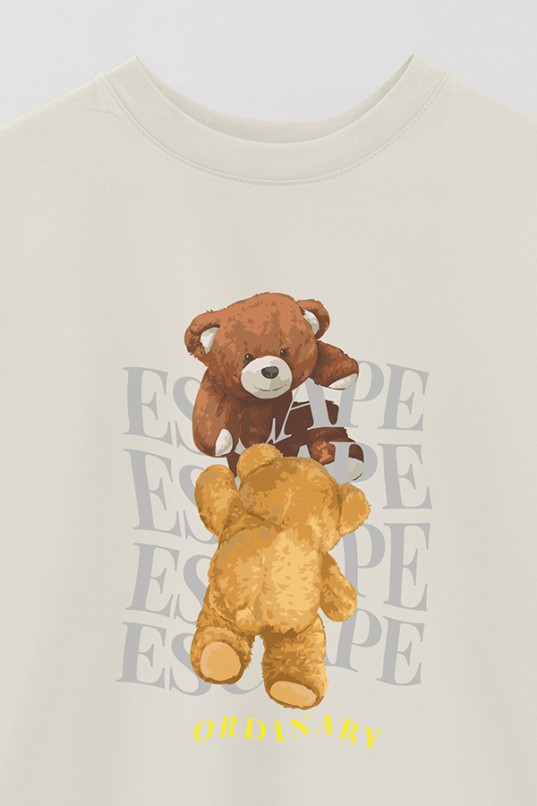 REMERA OVER ESTAMPADA UNISEX TEDDY ESCAPE