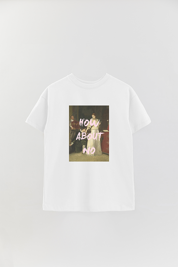 REMERA OVER ESTAMPADA ART COLLECTION 114 HOW ABOUT NO