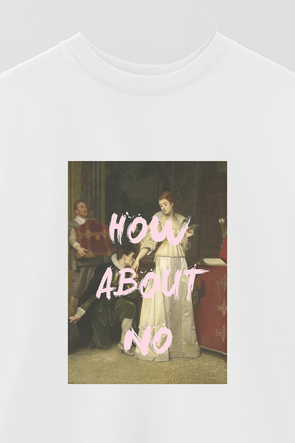 REMERA OVER ESTAMPADA ART COLLECTION 114 HOW ABOUT NO