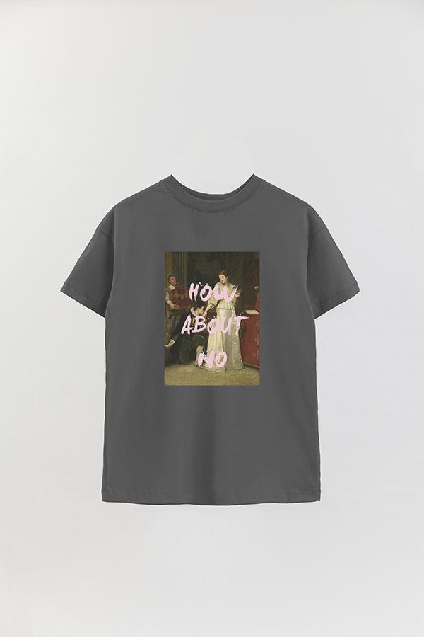 REMERA OVER ESTAMPADA ART COLLECTION 114 HOW ABOUT NO