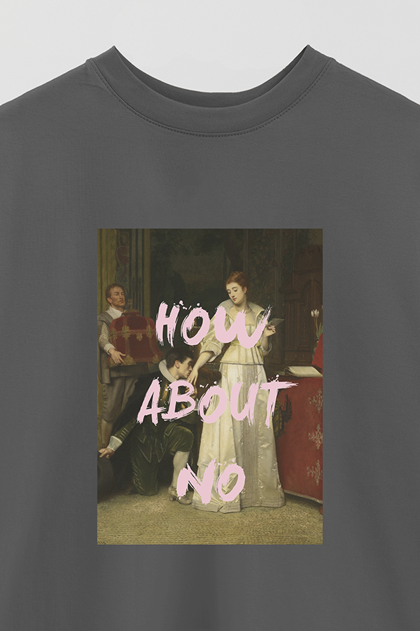 REMERA OVER ESTAMPADA ART COLLECTION 114 HOW ABOUT NO