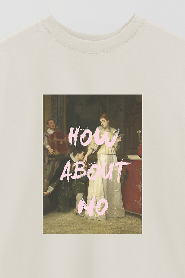 REMERA OVER ESTAMPADA ART COLLECTION 114 HOW ABOUT NO
