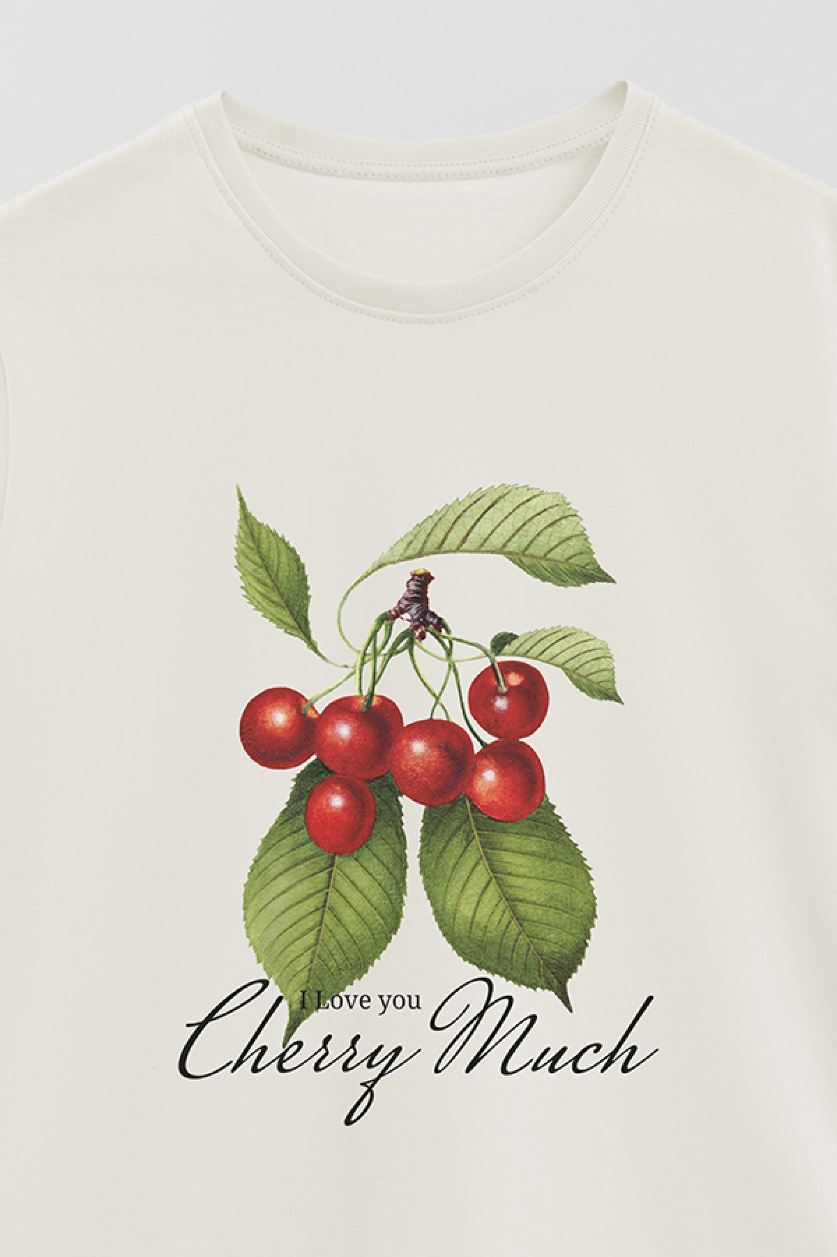 REMERA BASICA ESTAMPADA FLO3 CHERRY MUCH