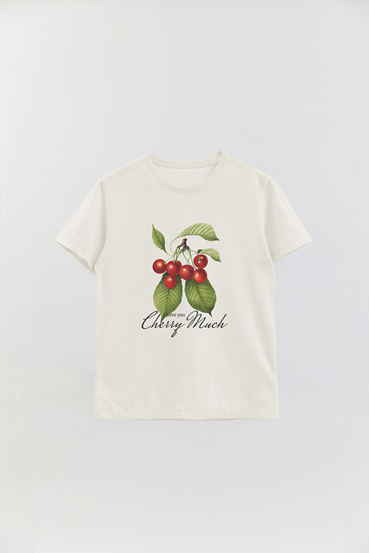 REMERA BASICA ESTAMPADA FLO3 CHERRY MUCH