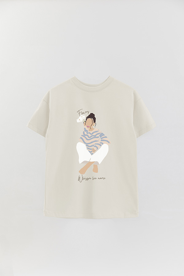 REMERA OVER ESTAMPADA FLORAL STATE OF MIND