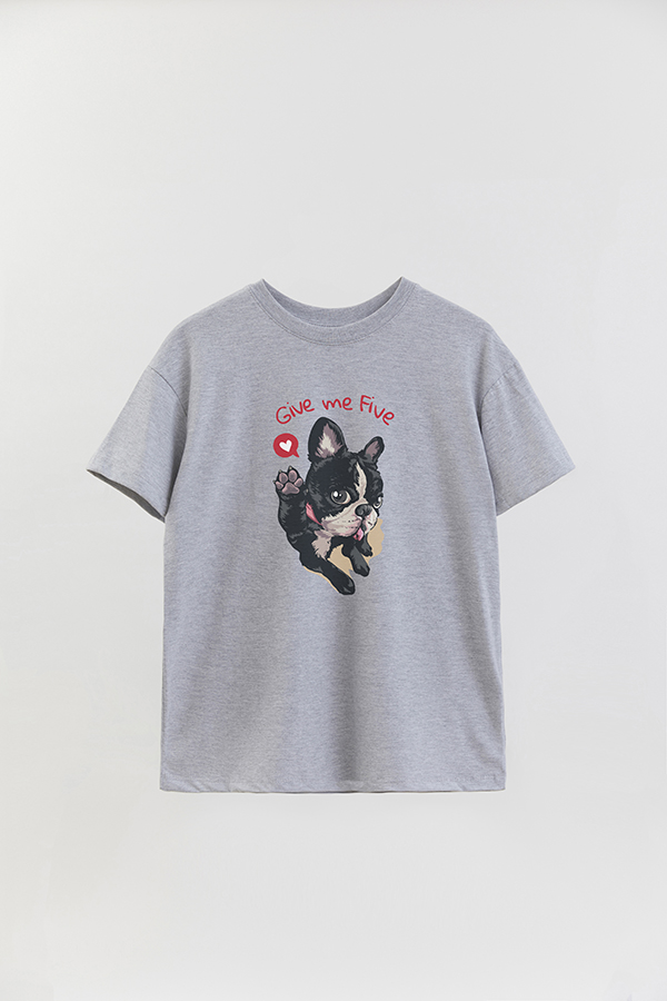 REMERA OVER ESTAMPADA DOG GIVE ME FIVE