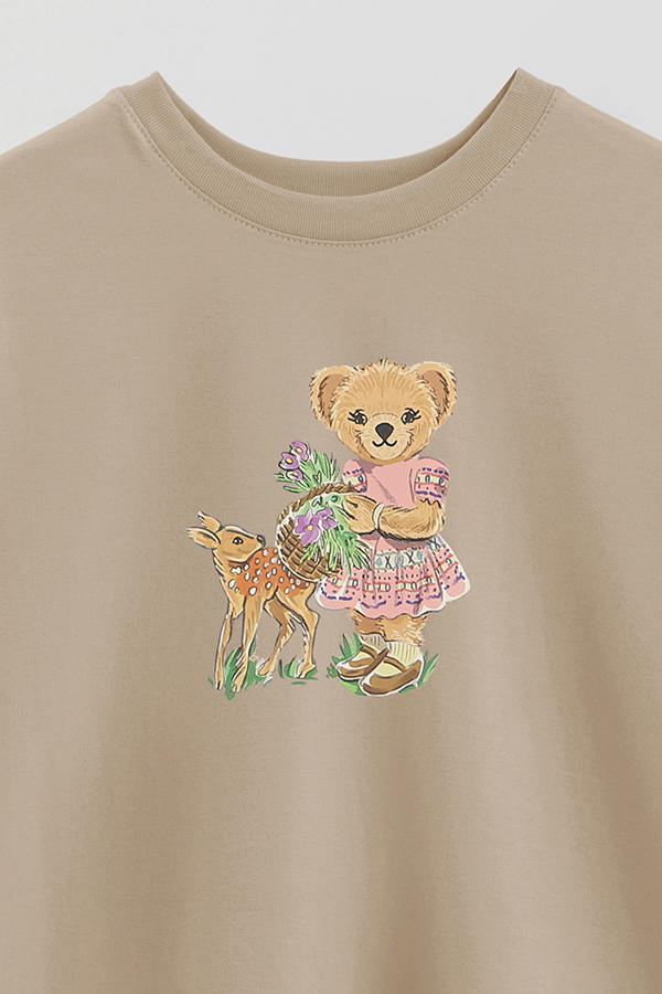 REMERA OVER ESTAMPADA UNISEX BEAR PINK DEAR