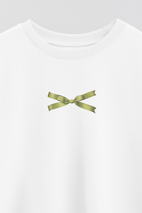 REMERA CROP ESTAMPADA LMN BOW
