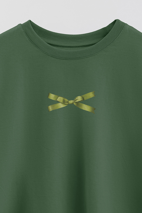 REMERA CROP ESTAMPADA LMN BOW