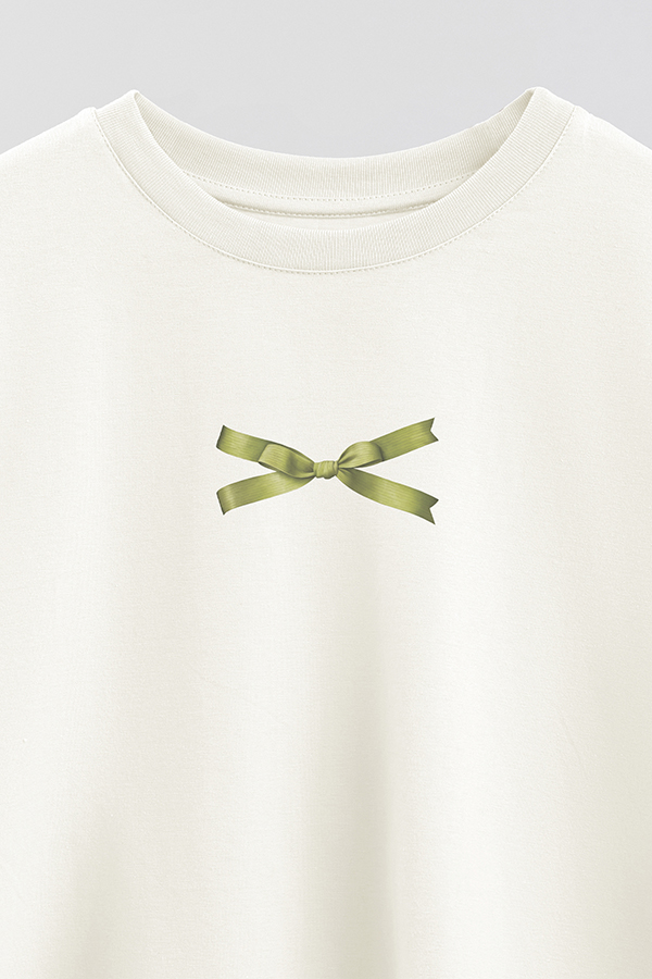 REMERA CROP ESTAMPADA LMN BOW