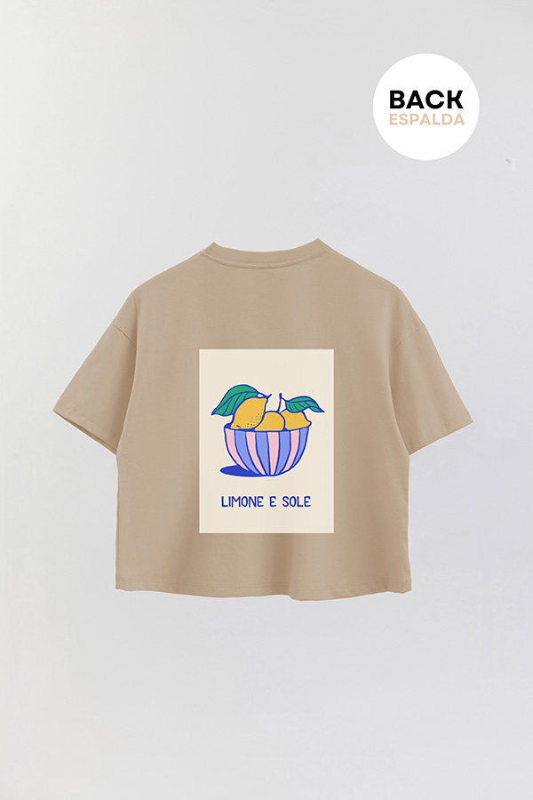 REMERA CROP FB ESTAMPADA LIMONE E SOLE