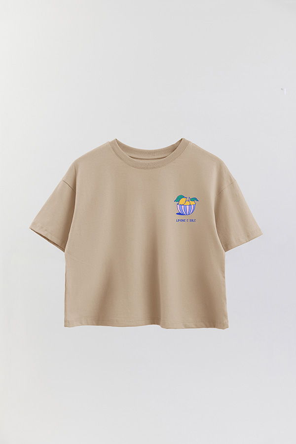 REMERA CROP FB ESTAMPADA LIMONE E SOLE