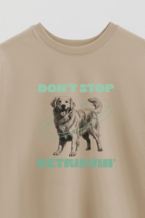 REMERA OVER ESTAMPADA DOG DON'T STOP RETRIEVIN