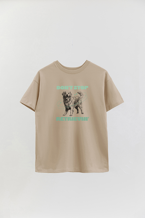 REMERA OVER ESTAMPADA DOG DON'T STOP RETRIEVIN