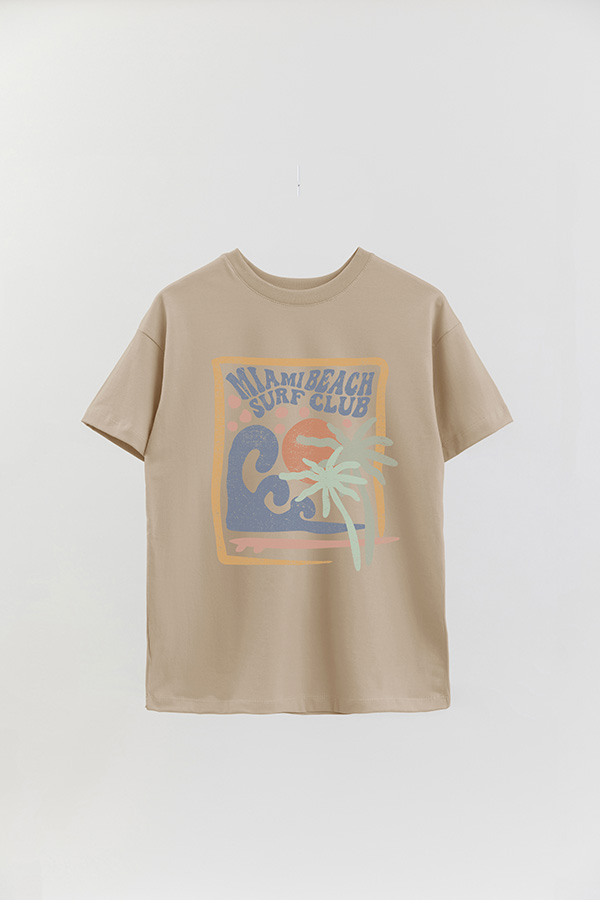 REMERA OVER ESTAMPADA MIAMI BEACH SURF CLUB