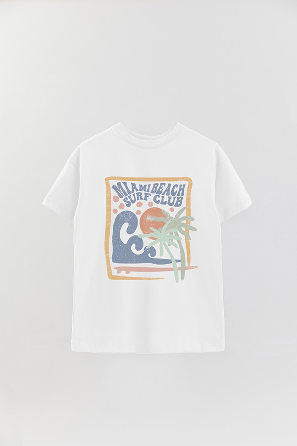 REMERA OVER ESTAMPADA MIAMI BEACH SURF CLUB