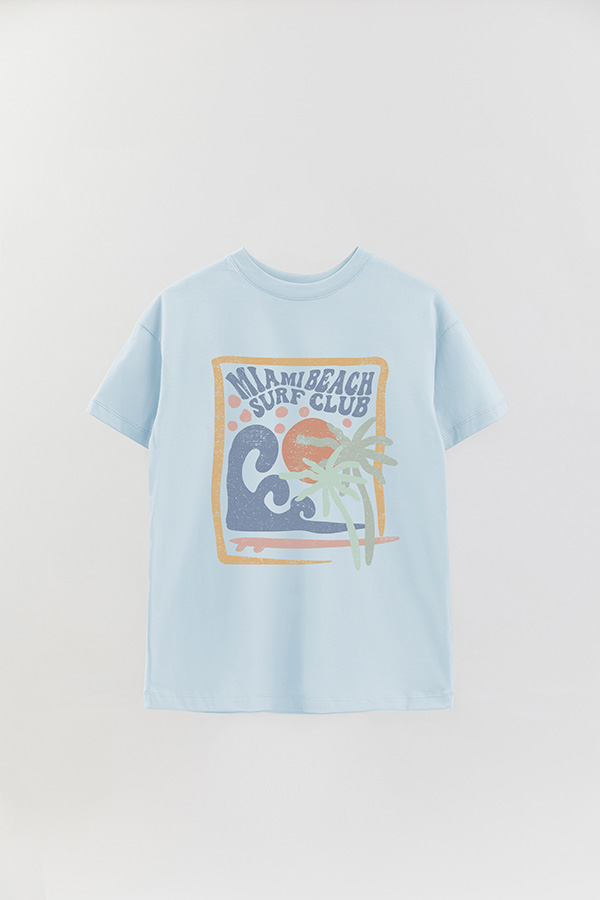 REMERA OVER ESTAMPADA MIAMI BEACH SURF CLUB