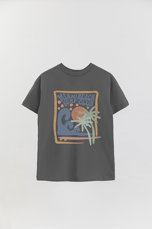 REMERA OVER ESTAMPADA MIAMI BEACH SURF CLUB