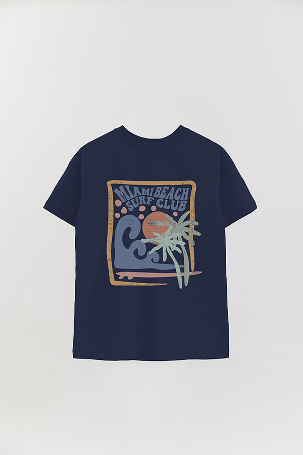 REMERA OVER ESTAMPADA MIAMI BEACH SURF CLUB