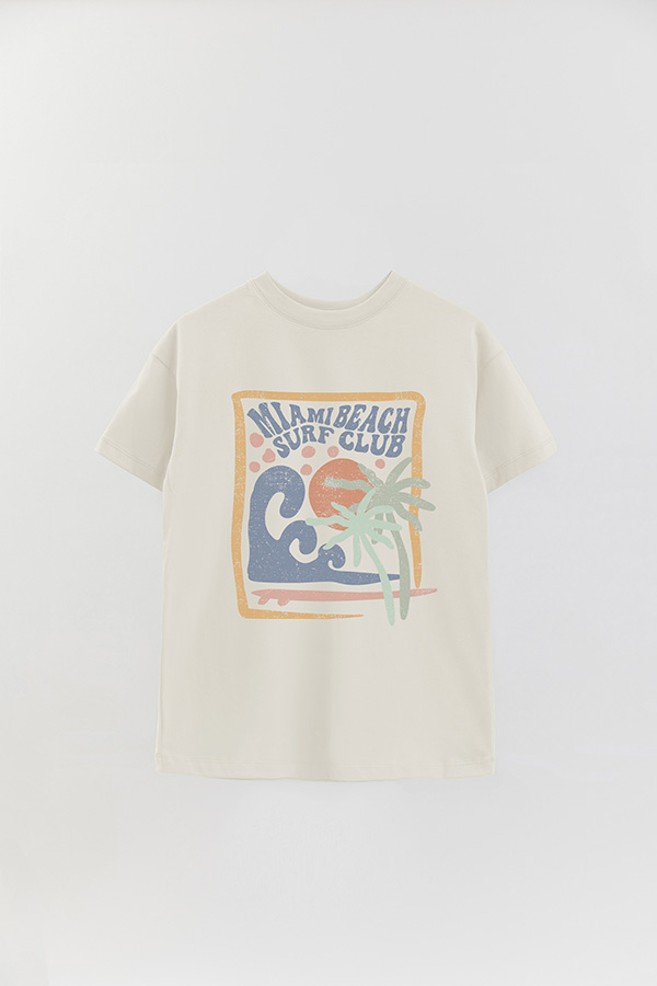 REMERA OVER ESTAMPADA MIAMI BEACH SURF CLUB