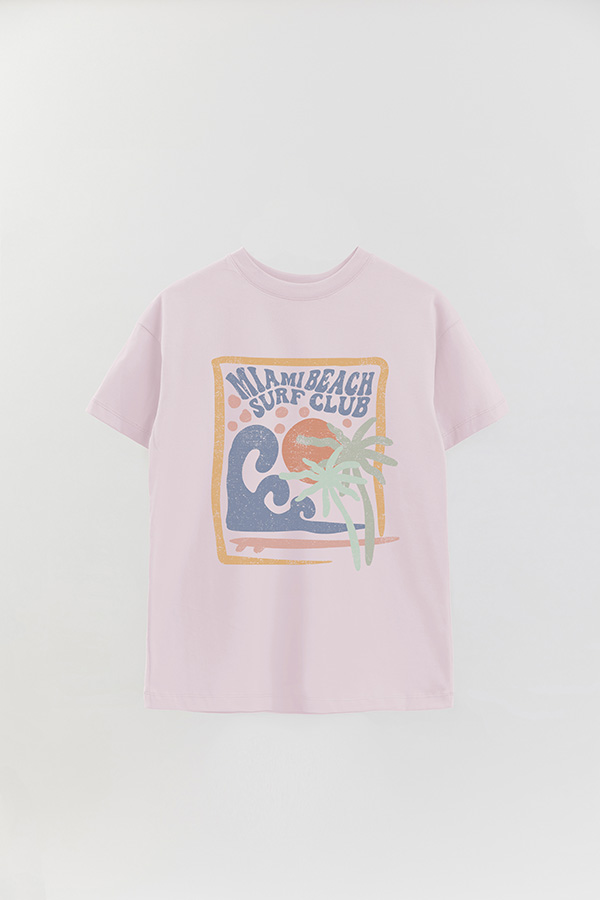 REMERA OVER ESTAMPADA MIAMI BEACH SURF CLUB