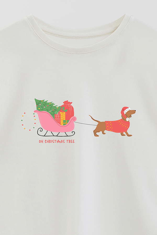 REMERA GIRL OVER DG OH CHRISTMAS TREE