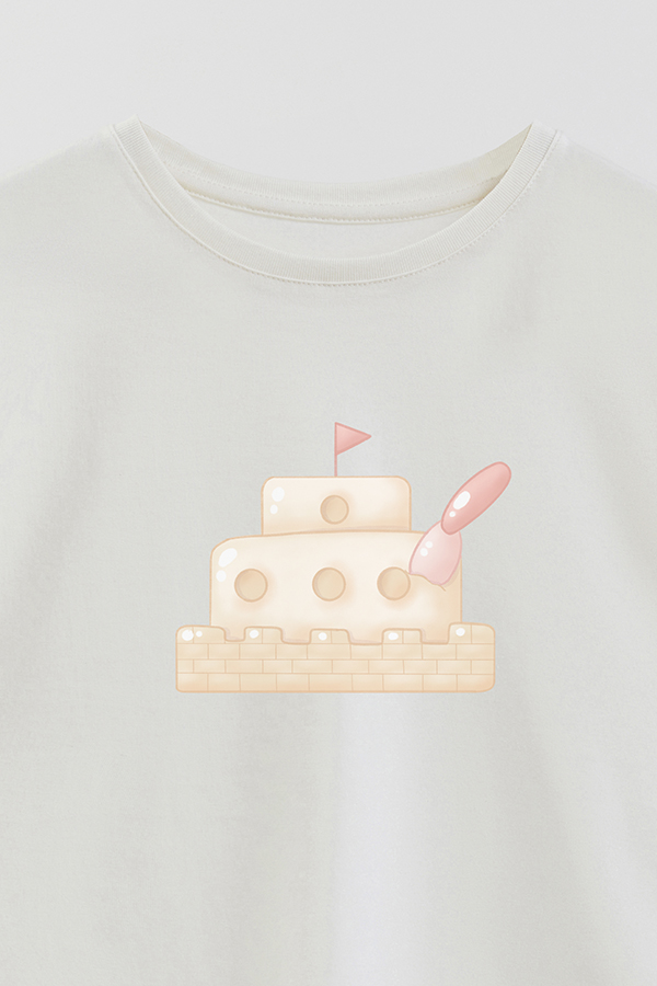 REMERA GIRL OVER SUMMER CAT CASTLE