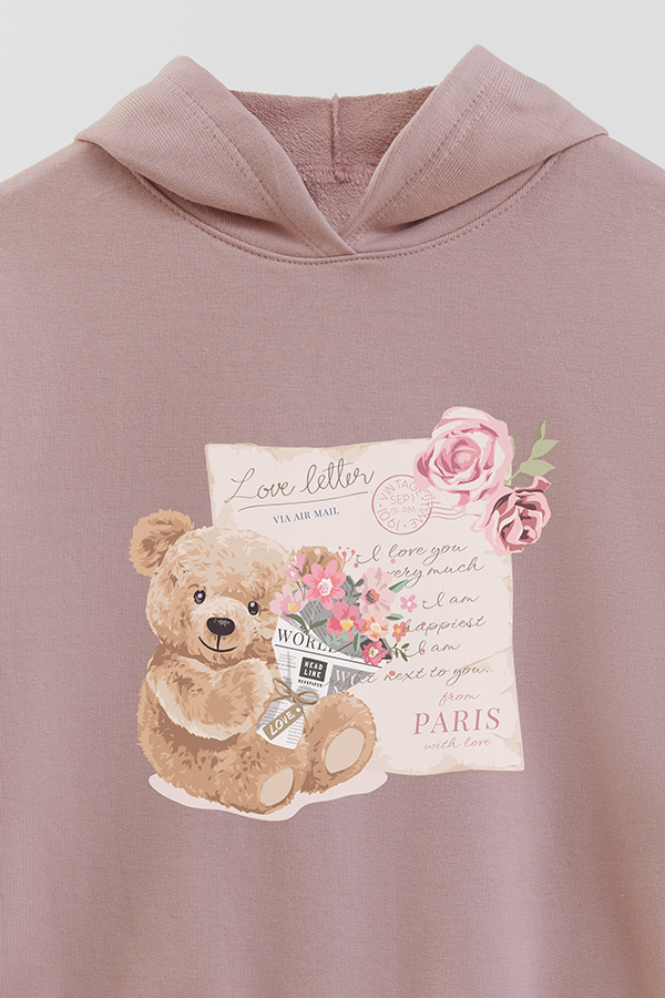 HOODIE RUSTICO KIDS TEDDY LOVE LETTER