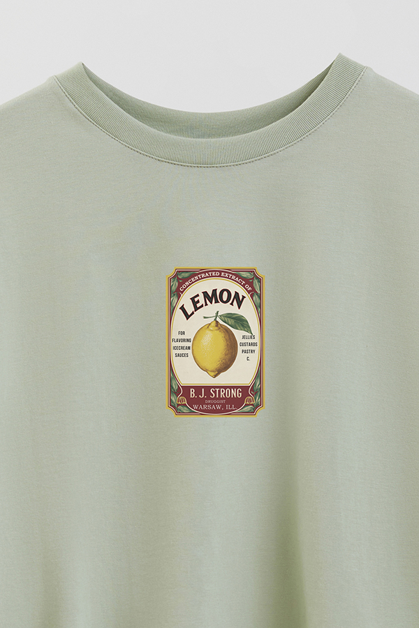 REMERA CROP ESTAMPADA LEMON BJ STRONG