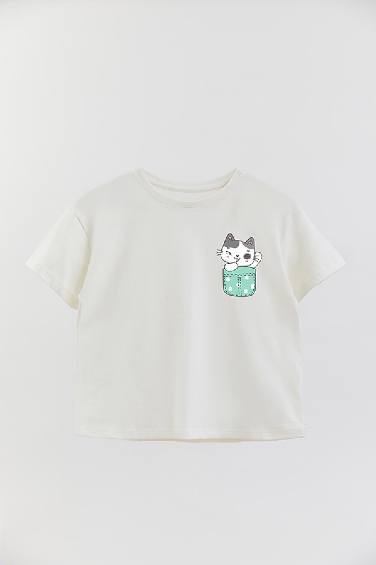 REMERA GIRL OVER CAT POCKET 8