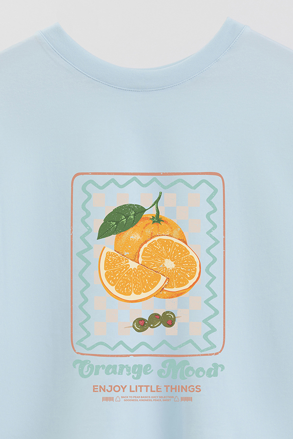 REMERA CROP ESTAMPADA ORANGE MOOD