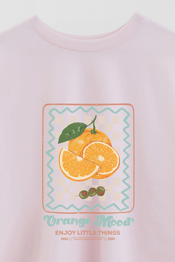 REMERA CROP ESTAMPADA ORANGE MOOD