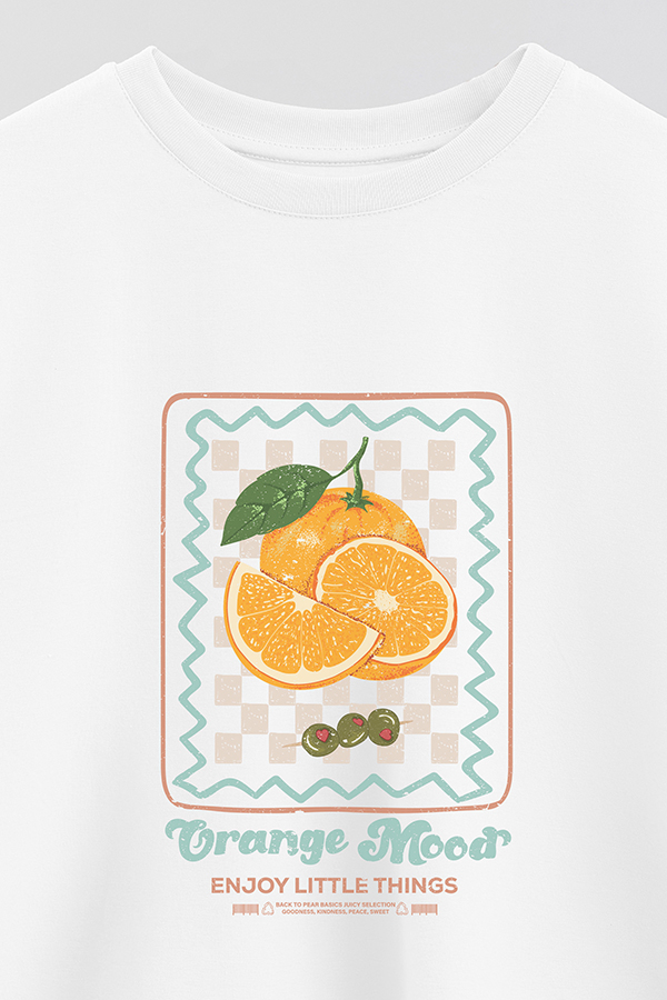 REMERA CROP ESTAMPADA ORANGE MOOD