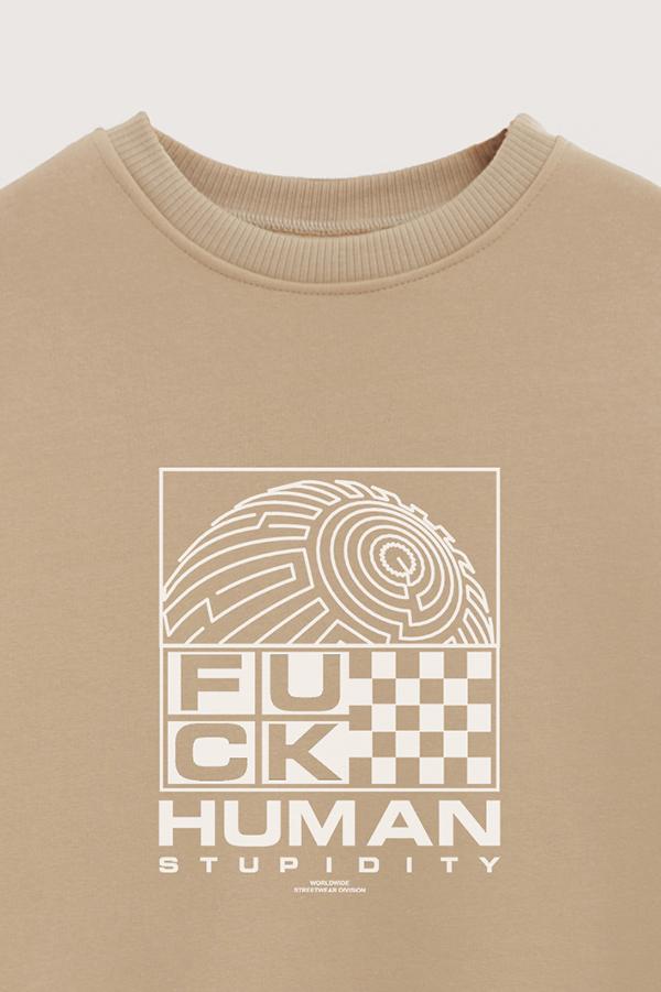 BUZO CREWNECK ESTAMPADO STREET MOOD HUMAN STUPIDITY
