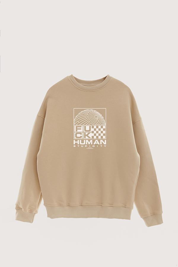 BUZO CREWNECK ESTAMPADO STREET MOOD HUMAN STUPIDITY