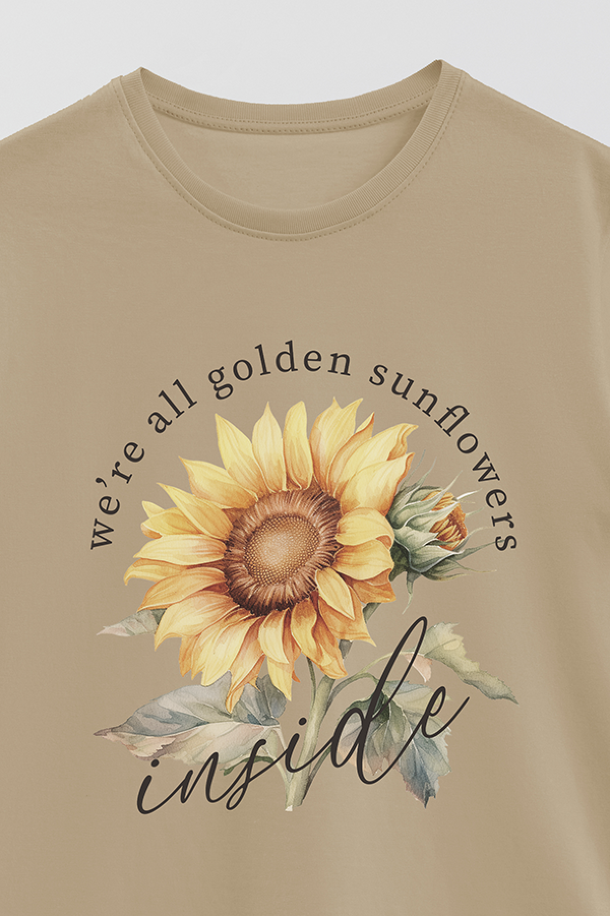 REMERA BASICA ESTAMPADA FLO2 SUNFLOWER INSIDE