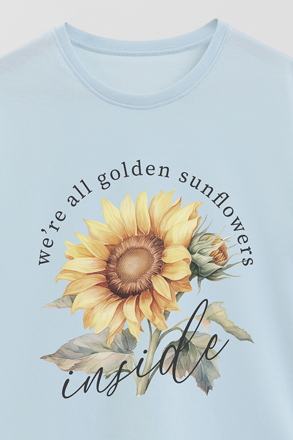 REMERA BASICA ESTAMPADA FLO2 SUNFLOWER INSIDE
